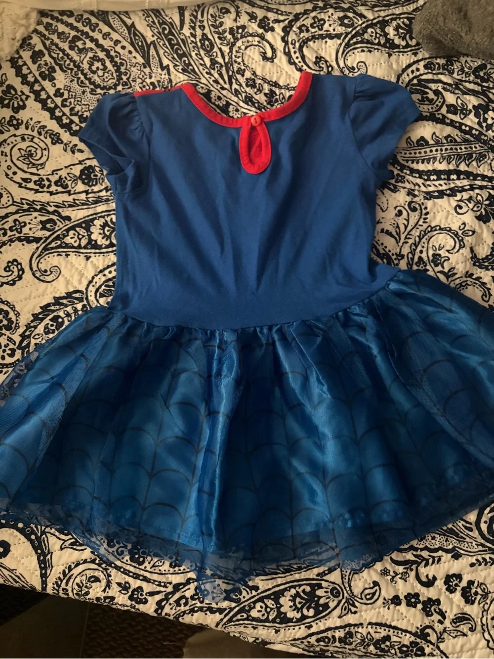 Spider-Themed Blue and Red Kids Costume Dress